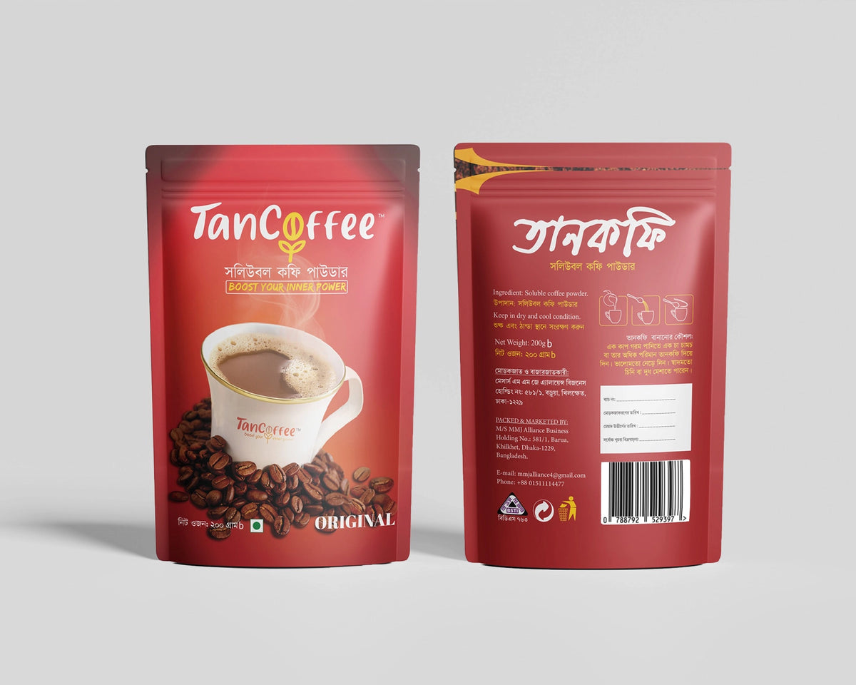 TanCoffee Original Coffee Pouch Pack 200g | Premium Instant Coffee in Bangladesh