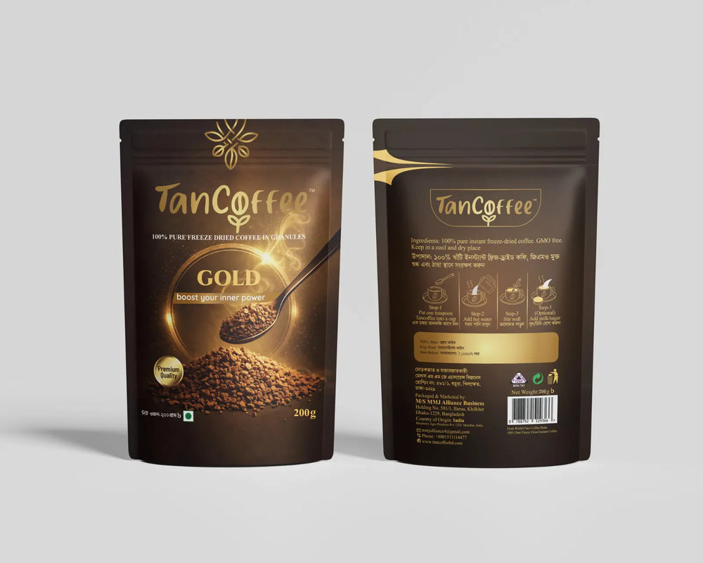 TanCoffee Gold Coffee Pouch Pack 200g | Premium Instant Coffee in Bangladesh